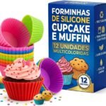 Forminhas de Silicone Multicoloridas para Cupcake 12un
