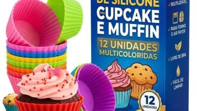 Forminhas de Silicone Multicoloridas para Cupcake 12un