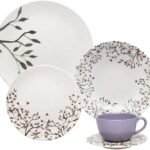 Aparelho de Jantar Lilás em Porcelana Completo