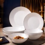 Aparelho de Jantar em Vidro Branco Opaline Elegante