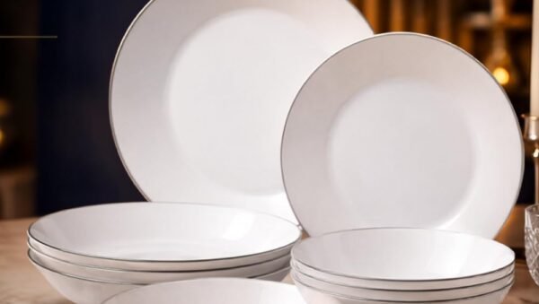 Aparelho de Jantar em Vidro Branco Opaline Elegante