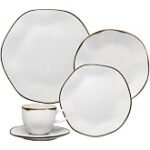 Aparelho de Jantar Branco com Design Elegante