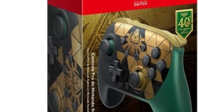 Controle Nintendo Switch 2 Pro da The Legend of Zelda 40 Anos