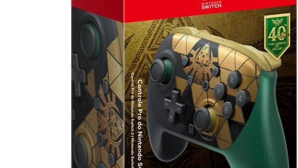 Controle Nintendo Switch 2 Pro da The Legend of Zelda 40 Anos