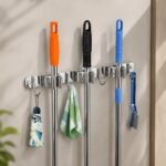 Suporte de Vassoura para Parede em Aço Inox Resistente