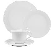 Aparelho de Jantar de Porcelana Bege Elegante e Resistente