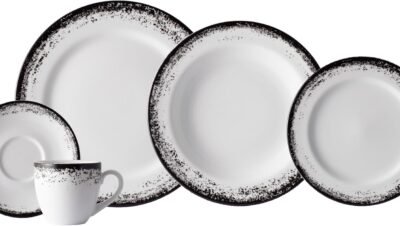 Serviço de Jantar e Chá em Porcelana Azul Completo