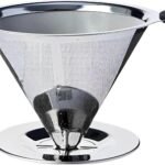 Coador de Café Inox Reutilizável com Suporte Econômico