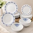 Aparelho de Jantar em Opaline Branco e Azul Elegante