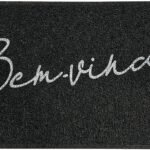 Tapete de Entrada em Vinil Preto com Texto Bem Vindo