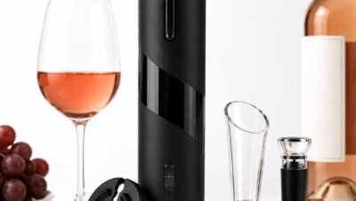 Kit Abridor de Vinho Elétrico com Pilha Prático e Funcional