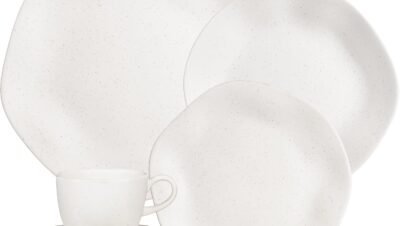 Aparelho de Jantar em Porcelana Baunilha Elegante