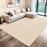 Tapete Para Sala e Quarto de Sisal Bege Fácil de Limpar